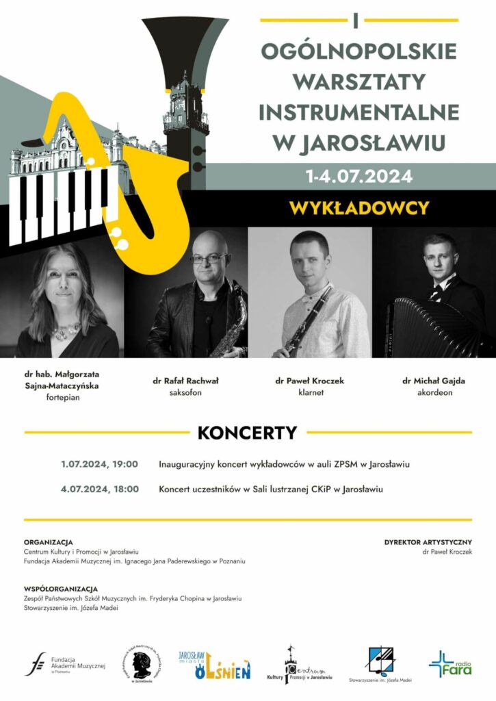 I Ogólnopolskie Warsztaty Instrumentalne w Jarosławiu - 1-4 lipca 2024 r.